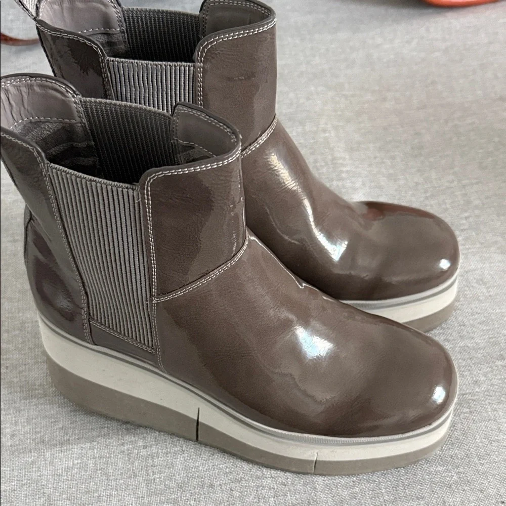 Naked Feet Guild Chelsea Platform Ankle Boots in mud
